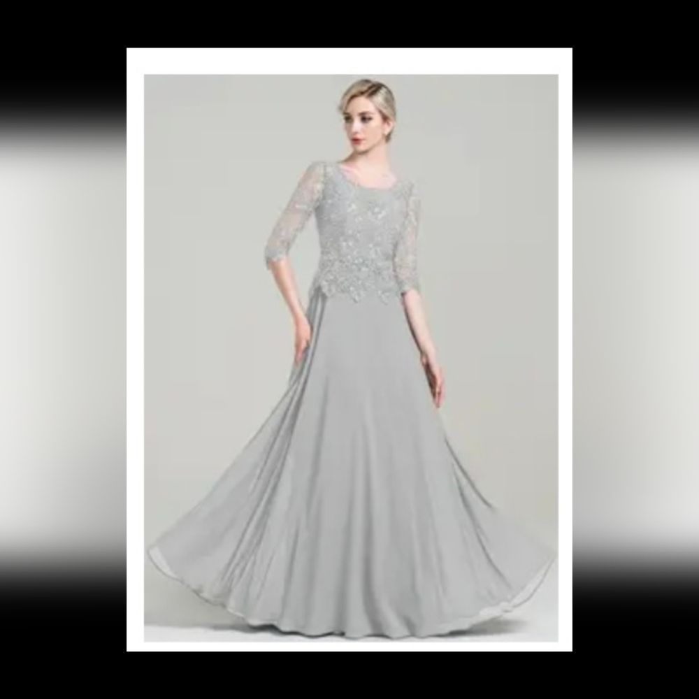 JJs House silver or light gray Mother of the Bride dress size 16 NWOT